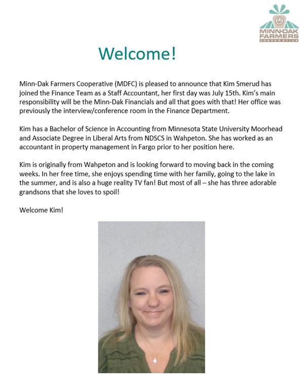 Employee Information MinnDak Farmers Cooperative Wahpeton, ND